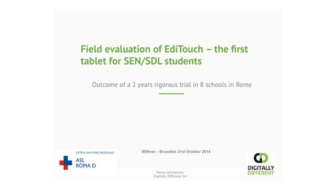 Cover of the 2014 EdiTouch field evaluation presentation